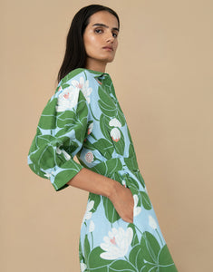 Bianca Linen Maxi Dress - Waterlily Green