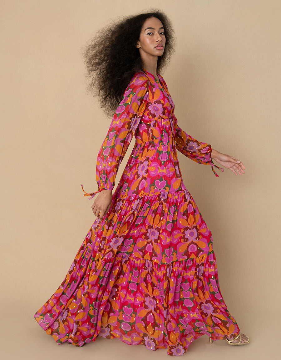 Freya Chiffon Maxi Dress - Seventies Orange - SALE – Borgo de Nor