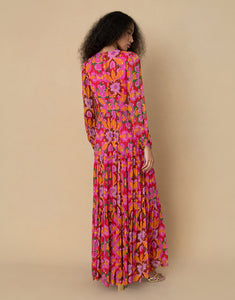 Freya Chiffon Maxi Dress - Seventies Orange