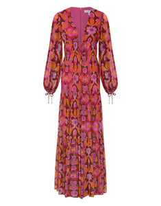 Freya Chiffon Maxi Dress - Seventies Orange