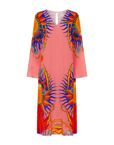 Phoenix Crepe Midi Dress - Sun Goddess Peach