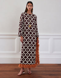 Brunetta Jacquard Maxi Dress - Loop Brown