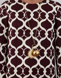 Brunetta Jacquard Maxi Dress - Loop Brown