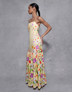 Cordiela Cotton Maxi Dress - Terrazzo Flower Yellow