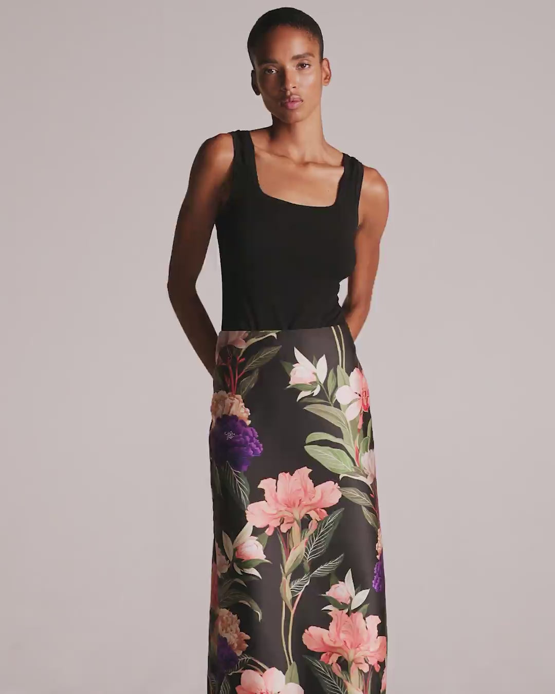 Paz Taffeta Skirt - Majestic Black media 7