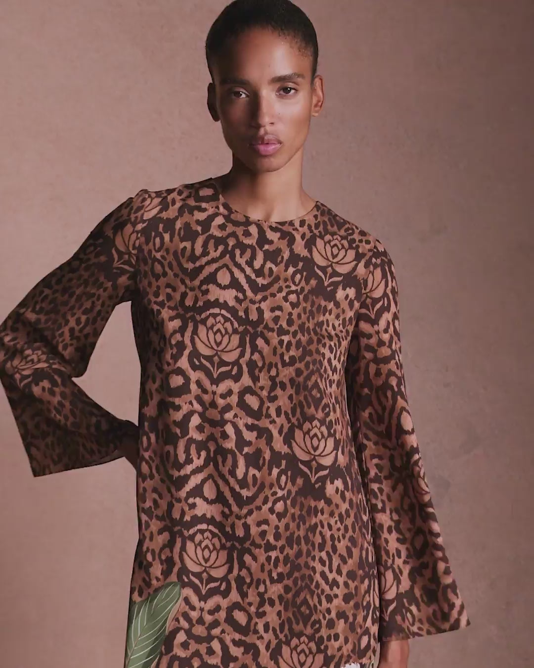 Seraphina Crepe Dress - Leopard Floral media 8