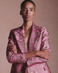 Quinn Jacquard Jacket - Pink & Gold media 6