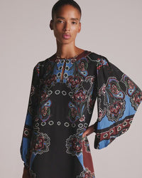 Millicent Crepe Dress - Magic Paisley Black media 7