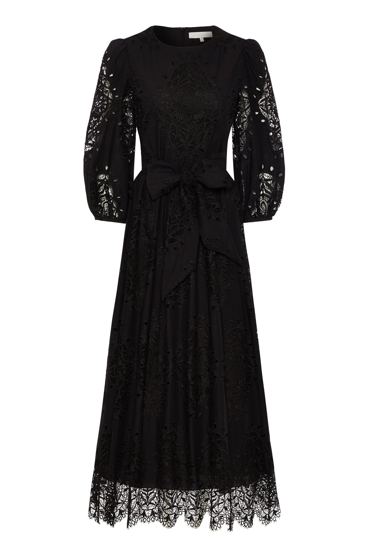 Constance Broderie Anglaise Midi Dress - Black media 6