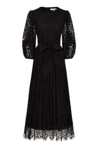 Constance Broderie Anglaise Midi Dress - Black media 6