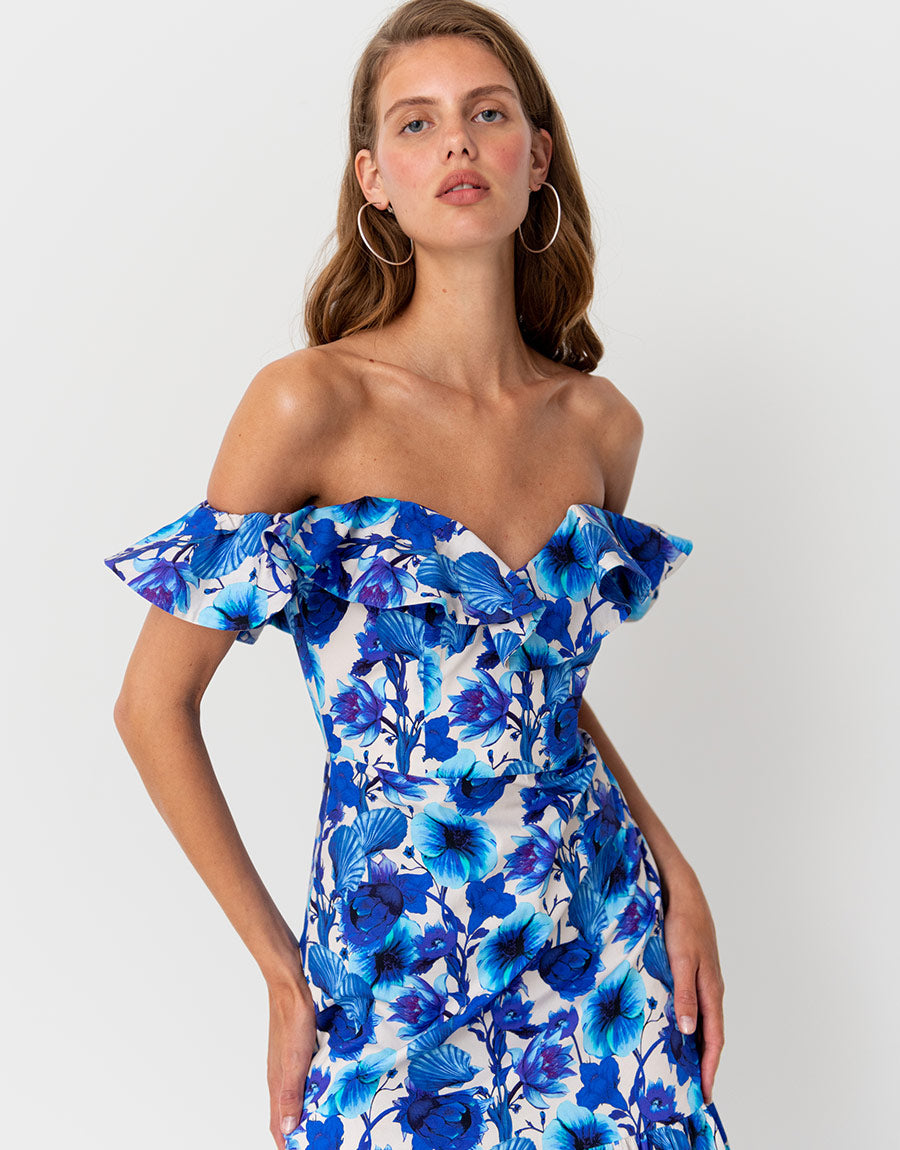 Jazella Cotton Maxi Dress - Venus Shell Blue media 2
