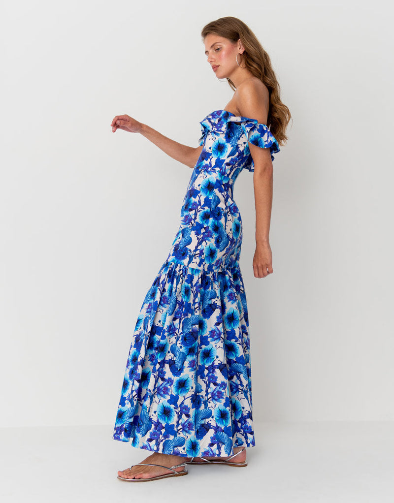 Jazella Cotton Maxi Dress - Venus Shell Blue media 3