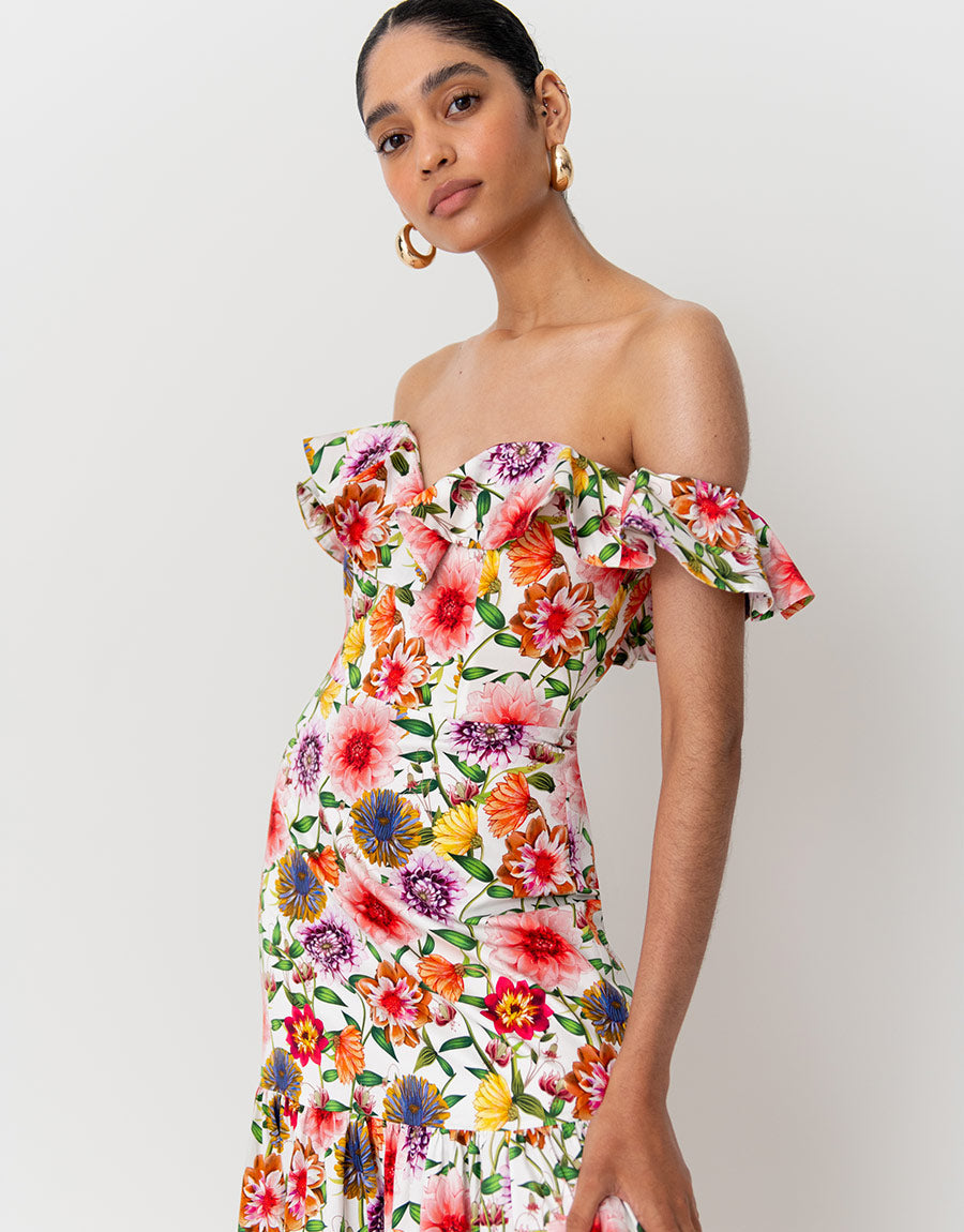 Jazella Cotton Maxi Dress - Summer Garden Pink media 1