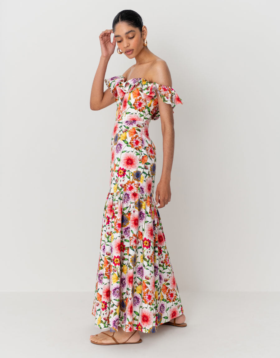 Jazella Cotton Maxi Dress - Summer Garden Pink media 3