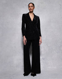 Henley Velvet Trouser - Crystal Black - Sale media 1