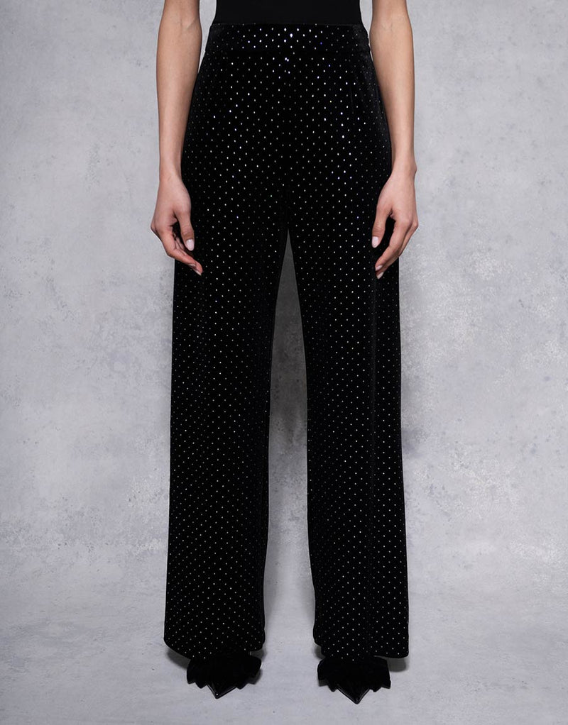 Henley Velvet Trouser - Crystal Black - Sale media 2