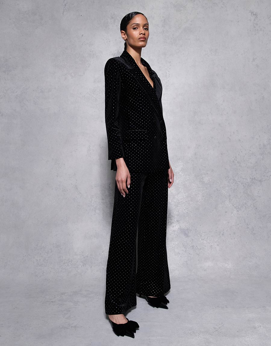 Henley Velvet Trouser - Crystal Black - Sale media 3