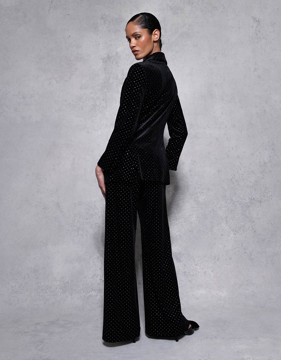 Henley Velvet Trouser - Crystal Black - Sale media 4