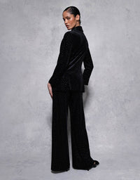 Henley Velvet Trouser - Crystal Black - Sale media 4