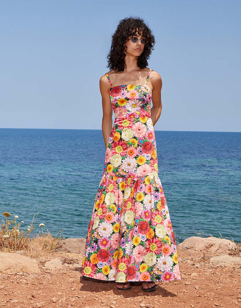 Cordiela Cotton Midi Dress - Over The Rainbow Pink media 1