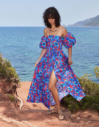 Julia Cotton Maxi Dress - Venus Shell Blue media 2
