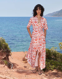 Posie Cotton Maxi Dress - Summer Sun Red media 1
