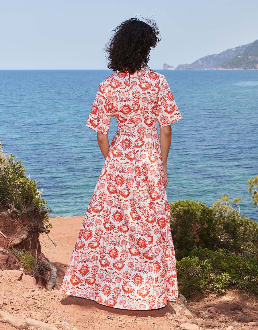 Posie Cotton Maxi Dress - Summer Sun Red media 3