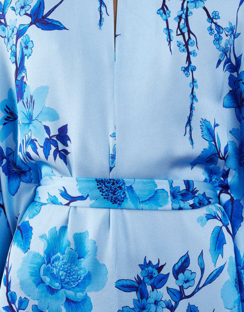 Esmeralda Crepe Maxi Dress - Cherry Blossom Blue media 4