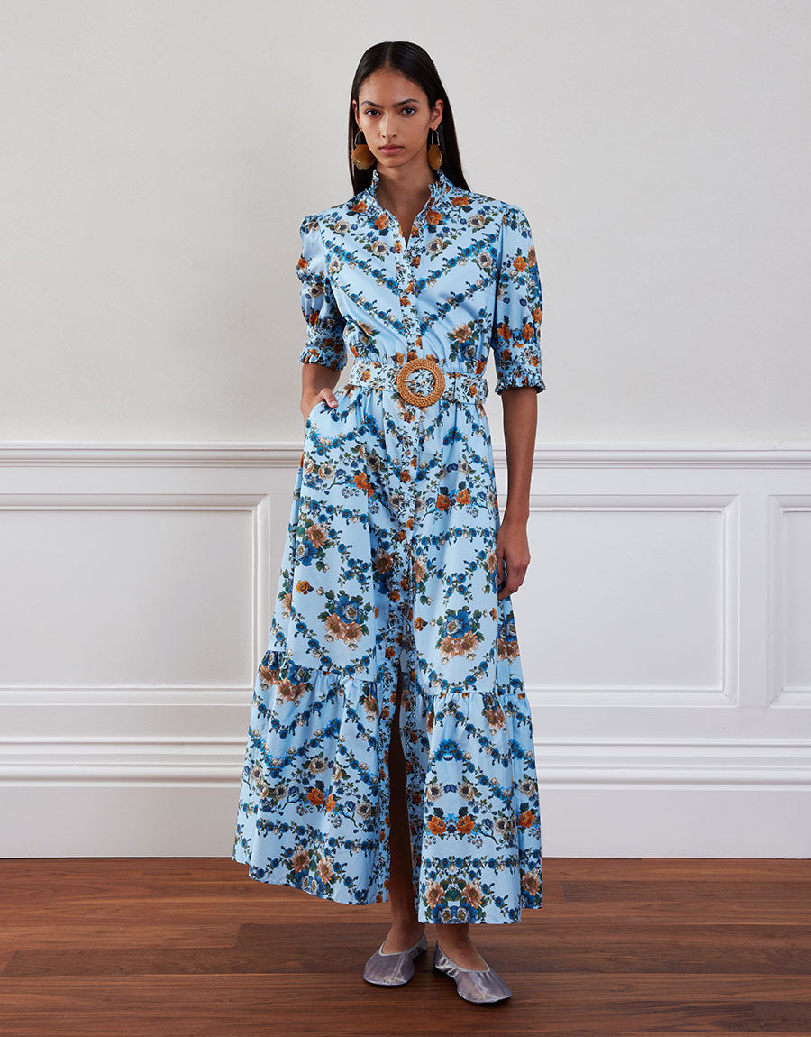 Marni Cotton Maxi Dress - Magical Blossom Blue media 3