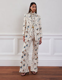 Morgan Twill Trouser - Floral Cream media 1