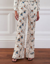 Morgan Twill Trouser - Floral Cream media 2
