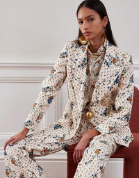 Quinn Twill Jacket - Floral Cream media 1