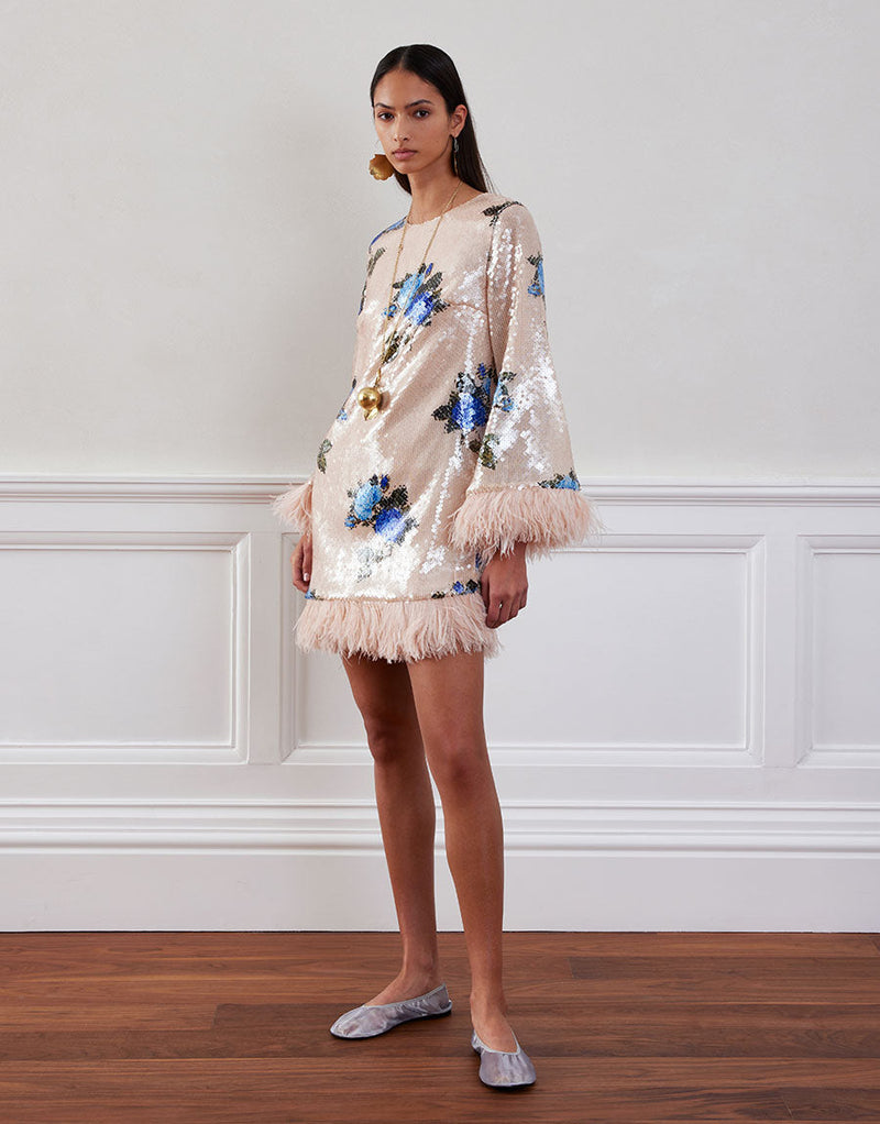 Stevie Sequin Mini Dress - Rose Blue media 2