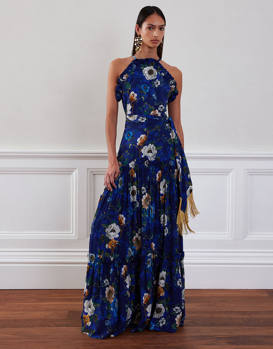 Tatiana Crepe Maxi Dress - Magical Blossom Navy media 1