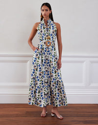 Biba Cotton Maxi Dress - Off White Vine Flower media 2
