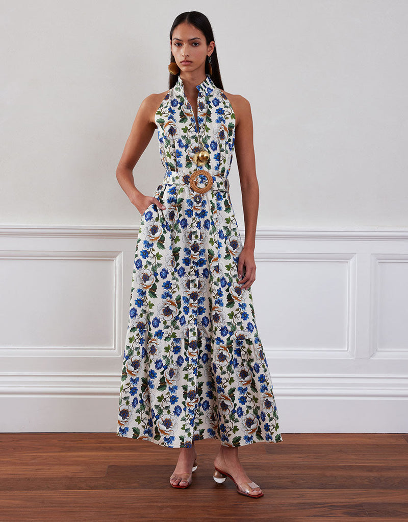 Biba Cotton Maxi Dress - Off White Vine Flower media 2