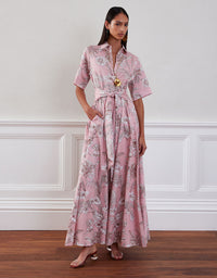Posie Cotton Maxi Dress - Jungle Pink media 1
