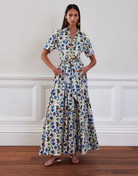 Posie Cotton Maxi Dress - Off White Vine Flower media 2
