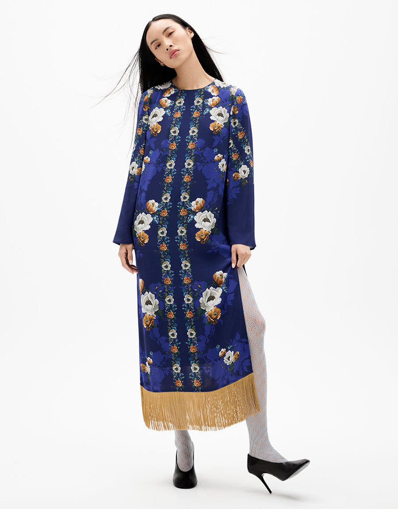 Seraphina Crepe Midi Dress - Magical Blossom Navy media 1