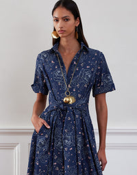 Posie Denim Maxi Dress - Floral media 1
