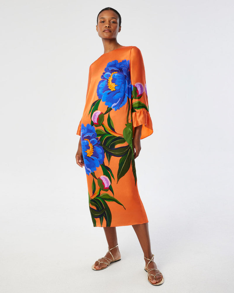 Celeste Satin Midi Dress - Floral media 2