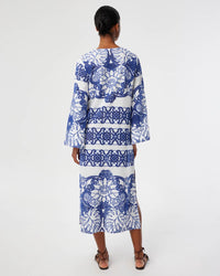 Clea Lace Midi Dress - White media 3