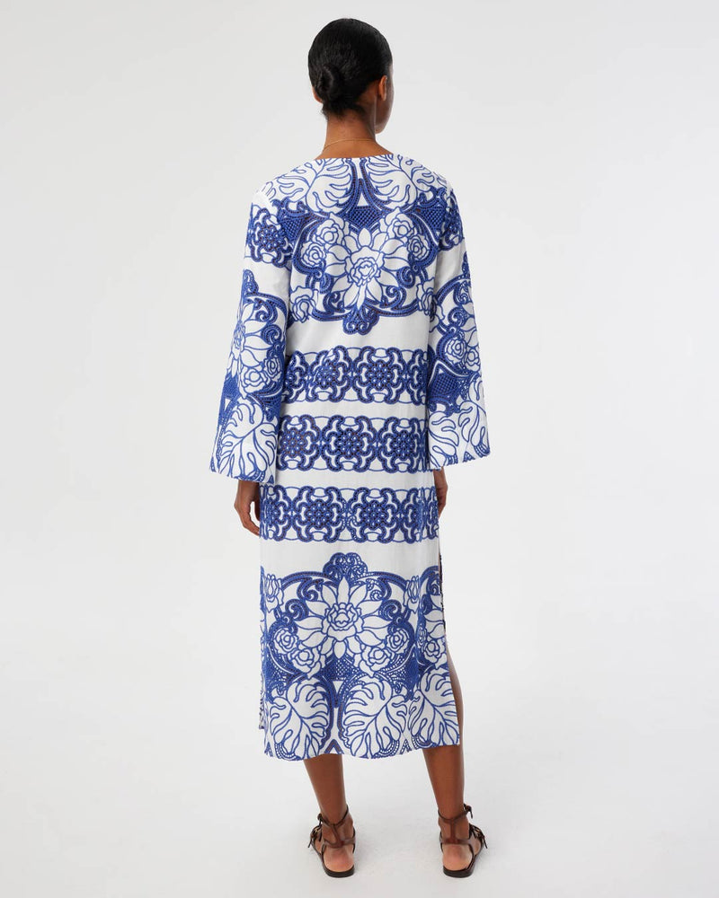 Clea Lace Midi Dress - White media 3