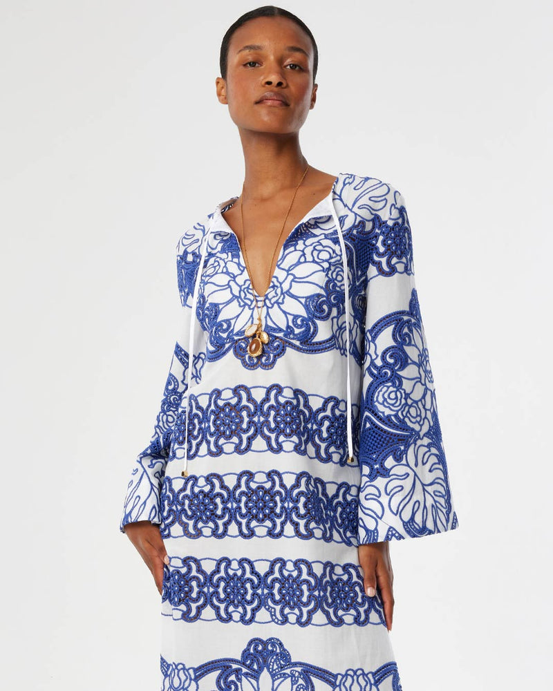 Clea Lace Midi Dress - White media 2