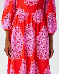 Constance Lace Midi Dress - Red media 4