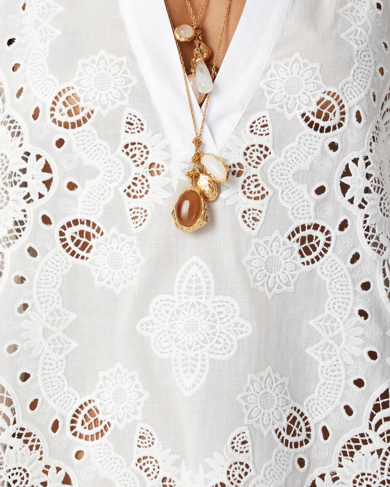 Harlow Lace Mini Dress - White media 4