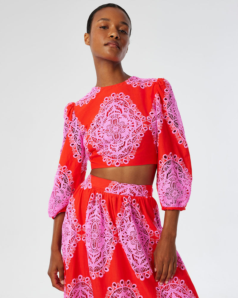 Rhea Top Lace Top - Red media 1