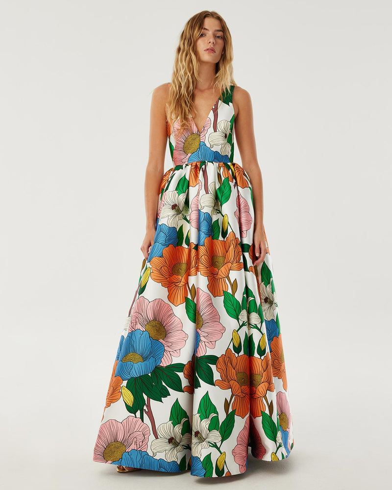 Isabella Taffeta Maxi Dress - Salento media 1