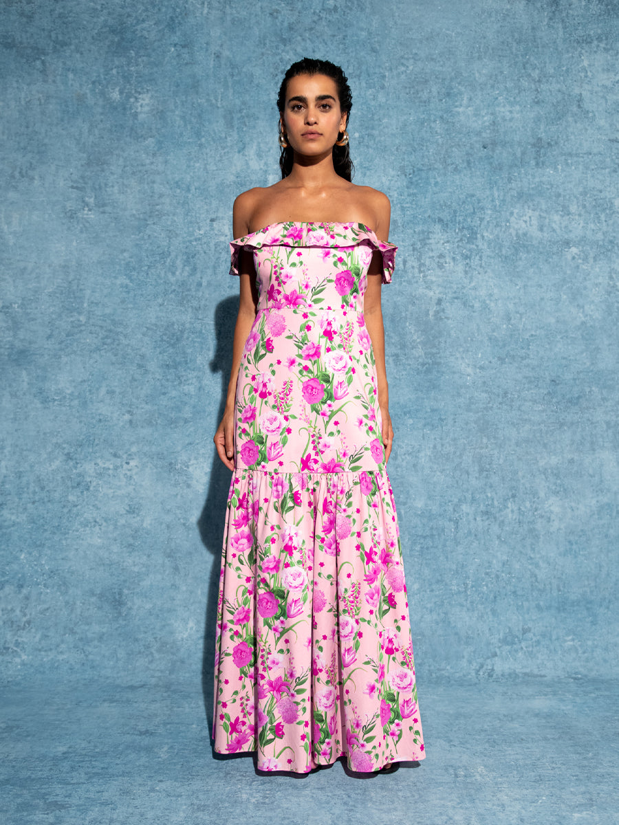 Farrah Cotton Maxi Dress - Antheia Pink – Borgo de Nor
