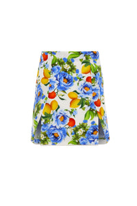 Analu Linen Mini Skirt - Peonia Blue
